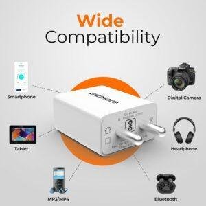 GIZMORE PA602 Pro Micro 2.4 A V8 Charger with Detachable Cable (White, Cable Included) - Image 4