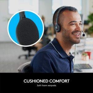 Logitech H111 Wired On Ear Headphones With Mic Black - Image 3