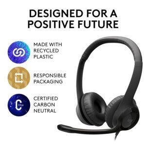Logitech H390 Wired On Ear Headset for PC/Laptop, Stereo Headphones with Noise Cancelling Microphone, USB-A, In-Line Controls, Works with Chromebook - Image 9