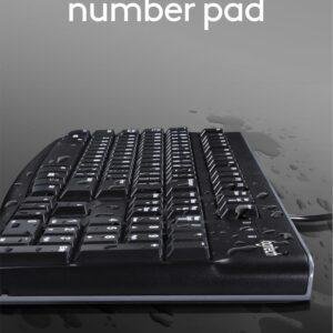 Logitech MK120 Wired USB Keyboard and Mouse Set for Windows, Optical Wired Mouse, Full-Size Keyboard, USB Plug-and-Play, Compatible for PC, Laptop - Black - Image 4