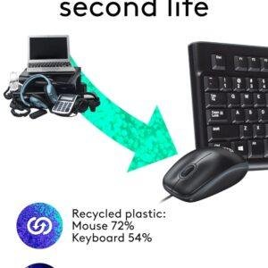 Logitech MK120 Wired USB Keyboard and Mouse Set for Windows, Optical Wired Mouse, Full-Size Keyboard, USB Plug-and-Play, Compatible for PC, Laptop - Black - Image 5