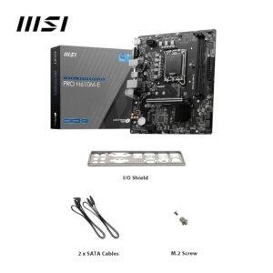 MSI PRO H610M-E Motherboard, Micro-ATX - Supports 14th/13th/12th Gen Intel Core Processors, LGA 1700 - DDR5 Memory Boost 5600MHz/MAX, PCIe 4.0 x16 Slot, M.2 Gen3 Slot - Image 7