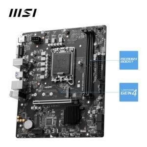 MSI PRO B760M-E DDR4 Motherboard, Micro-ATX - Supports Intel 14th, 13th & 12th Gen Core Processors, LGA 1700 - DDR4 Memory Boost 4800+MHz/OC, PCIe 4.0 x16 Slot, M.2 Gen4 Slot - Image 3