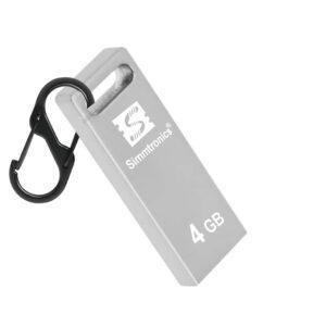 Simmtronics 4 GB Flash Drive USB 2.0 Pendrive with Keychain Hook Metal Body for Laptop and Computer