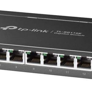TP-Link 16 Port Gigabit Switch | Unmanaged Pro | Plug & Play | Fanless | Desktop/Wall-Mount | Durable Metal Casing | Support QoS, IGMP Snooping and Link Aggregation (TL-SG116E)