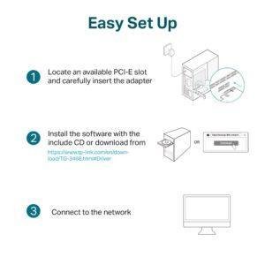 TP-LINK TG-3468 Gigabit PCI Express Network Adapter - Green, 32-bit 10/100/1000 Mbps RJ45 Port, IEEE 802.3X Flow Control, Win 11/10/8.1/8/7/Vista/XP, PCIe Ethernet Card - Image 4