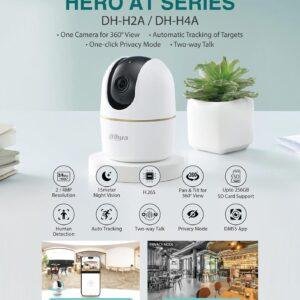 Dahua Hero 2MP WiFi PT Camera,360° Coverage,Built in Mice,AI Human Detection, Privacy Mode, Human Detection,1080P, Built-in Siren,Wireless, Smart Tracking, Privacy Mode, Night Vision, Two-Way Talk, - Image 3