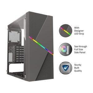Artis G8206 Computer Gaming Cabinet Support Full ATX, Micro ATX & ITX Motherboard with RGB LED Strip - Image 3
