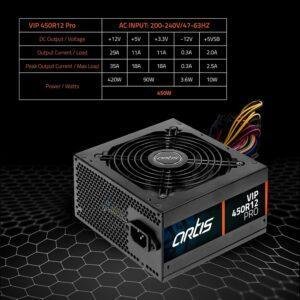 VIP 450R12 Pro SMPS Computer Power Supply Unit 120mm Smart Temperature Control Fan Supports The Latest ATX 12V Intel & AMD Platforms, Hi-Pot Tested (Black) - Image 6
