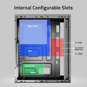 Artis G8206 Computer Gaming Cabinet Support Full ATX, Micro ATX & ITX Motherboard with RGB LED Strip - Image 4