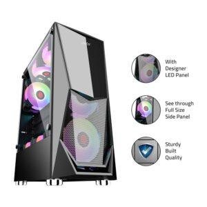 Artis G8306 Computer Gaming Cabinet Support ATX, Micro ATX Motherboard, 2 x 120mm RGB Fan with Sturdy Built Quality - Image 3