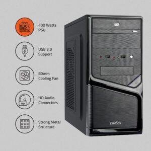 Artis 3330 3.0 Computer Cabinet Support Micro ATX Motherboard,1 x 8 cm Fan with 400W Power Supply - Image 2
