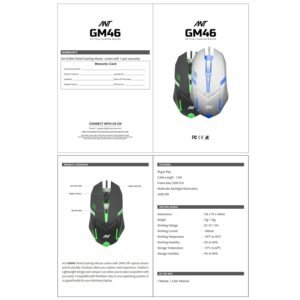 Ant GM46 Wired Optical Gaming Mouse | 2400 DPI Sensor | 4 Durable Buttons | Multicolour Backlight | 1.5M Cable | Lightweight Design | Compatible with Windows, Mac & Linux_ White - Image 8