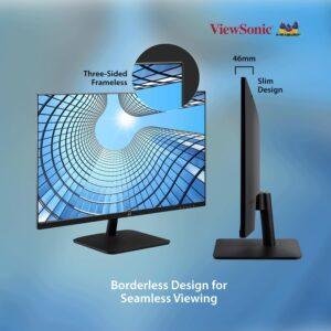 ViewSonic (USA Brand) - VA2732-MH-W, 27-inch (68.58cm) Full HD Monitor, SuperClear IPS Panel, 100Hz, 1ms, sRGB 109%, HDMI, VGA, Dual Speakers, Eye ProTech+, Borderless Design, Black - Image 5