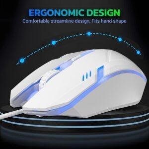Ant GM46 Wired Optical Gaming Mouse | 2400 DPI Sensor | 4 Durable Buttons | Multicolour Backlight | 1.5M Cable | Lightweight Design | Compatible with Windows, Mac & Linux_ White - Image 5