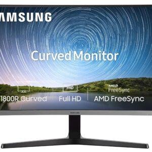 Samsung 27-Inch(68.5cm) FHD, 1800R Curved 1,920 X 1,080 LED Monitor, VA Panel, Slim Design, AMD Freesync, Flicker Free, HDMI, Audio Port (LC27R500FHWXXL, Dark Blue Gray)