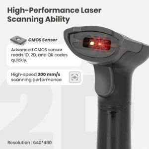 Wireless Barcode Scanner Dual-Mode Connectivity | Type C charging | Offline Data Storage | High Precision | Long Range - Image 2
