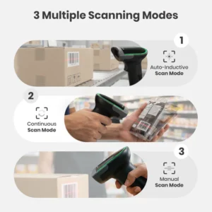 Wireless Barcode Scanner Dual-Mode Connectivity | Type C charging | Offline Data Storage | High Precision | Long Range - Image 3