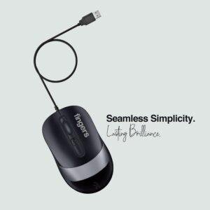 FINGERS SuperHit Wired Mouse with Advanced Optical Technology (Lightweight | Trendy Dual-Tone Design | Works Well with Windows, macOS, Linux) (Matte Black + Steel Grey) - Image 6