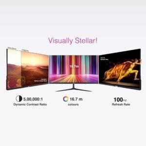 FINGERS The Big Picture LED Monitor Satin-2150 [21.45 (51.48cm), FHD (1920x1080 px), Ultra-Slim & Frameless, 16.7 M Colours, Wall Mountable, VGA, HD Interface with 100HZ (Black) - Image 5