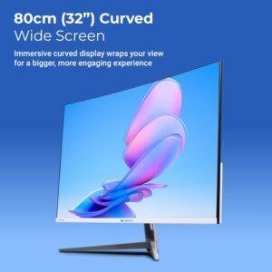Zebronics 32Inch FHD Curved Gaming Monitor, 250 nits, 100Hz, 1080p, 16.7M Colors, USB, HDMI/VGA Dual Input, Built-in Speakers, Ultra-Slim Bezel, Metal Stand, Wall Mountable (EA320) - Image 2