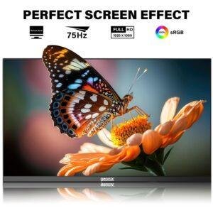 GEONIX 22 Inch PC Monitor, FHD IPS 1920x1080P Monitor 75Hz 100% sRGB 178° Wide Viewing Angle PC Monitor, HDMI VGA Port, Low Blue Light Desktop, 3 Years Warranty. - Image 2