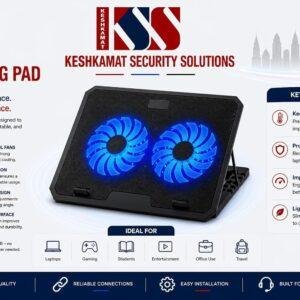 Laptop Cooling Pad with Dual Fan | Blue LED | Dual USB, Quiet Operation, Office & Gaming Use - Image 2