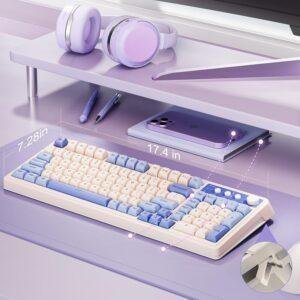 AULA S99 3 in 1 World's First Silicon Membrane Gaming Keyboard | Bluetooth/2.4GHz/USB-C Balls Keycap Keybaord with Knob | Programmable RGB Backlit Gaming Keyboard for PC/Xbox/PS5 (Purple) - Image 2