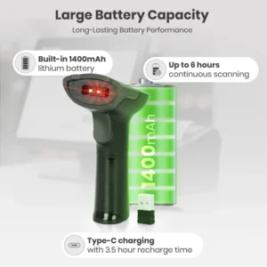 Wireless Barcode Scanner Dual-Mode Connectivity | Type C charging | Offline Data Storage | High Precision | Long Range - Image 4