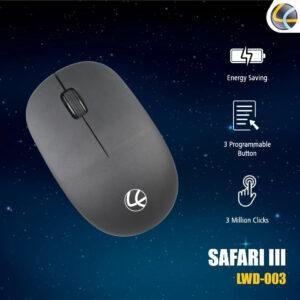 Lapcare Safari 3 Wireless Optical Mouse with 2.4 Ghz 1000 DPI and Optical Sensor, Black - Image 3